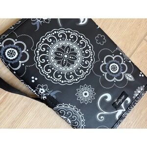 Thirty-One Gifts Fold Up organizer Black‎ White Paisley Print